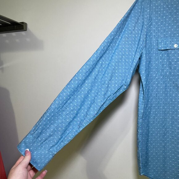 Men's Medium Calvin Klein Blue Long Sleeve Button Down Shirt - Picture 5 of 8